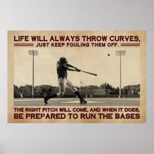 Poster Baseball Life Poster, Baseball Wall Art, Baseball