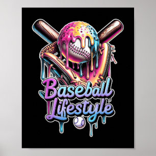 Poster Baseball Lifestyle Sorvete Men Boys Kids Gi