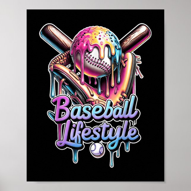 Poster Baseball Lifestyle Sorvete Men Boys Kids Gi (Frente)
