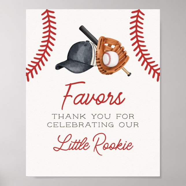 Poster Baseball Little Rookie Favorece Sinal de Festa de  (Frente)