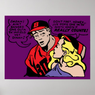 Pôster Baseball Playa e sua garota