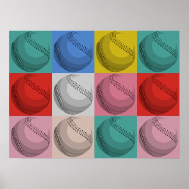 Poster Baseball Pop Art (Frente)