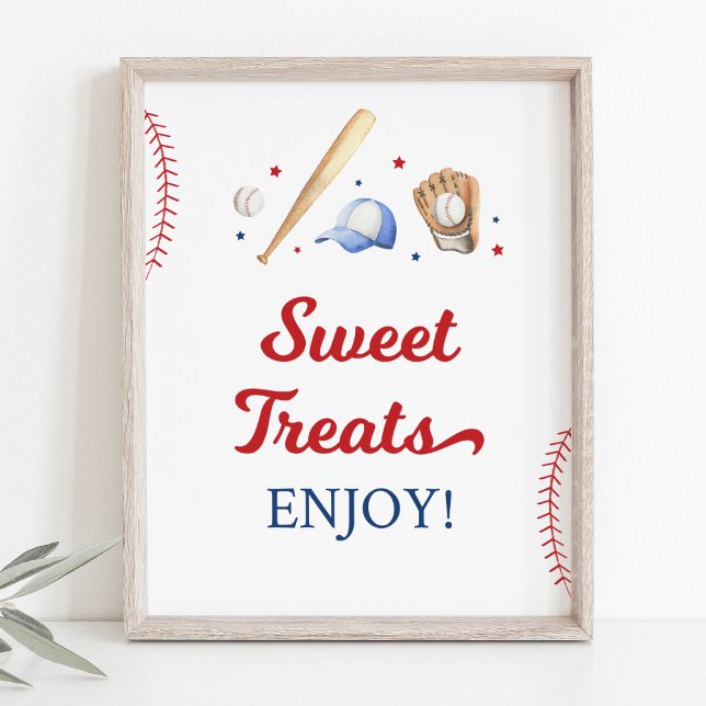 Poster Baseball Rookie Sweet Treats Sinal de Aniversário (Criador carregado)