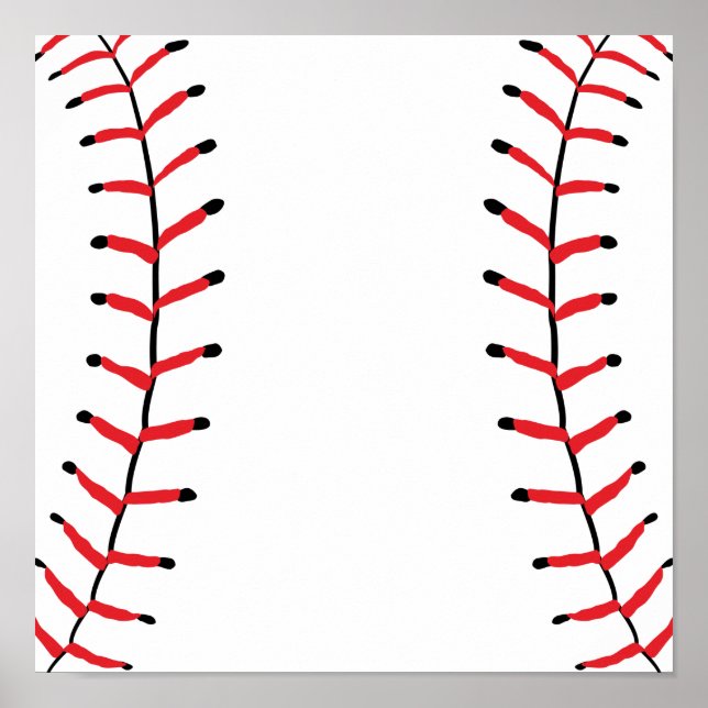 Poster Baseball Seams Estilo Esportivo Tema Baseball (Frente)