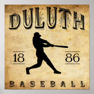 Poster Basebol 1886 de Duluth Minnesota