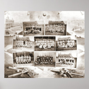 Poster Basebol 1888 da liga nacional