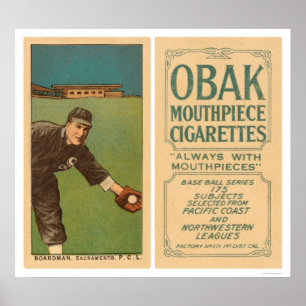 Pôster Basebol 1910 de Boardman Sacramento