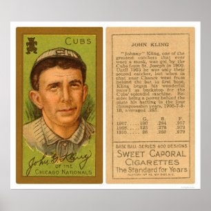 Pôster Basebol 1911 de John Kling Cubs