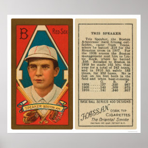 Poster Basebol 1911 de Red Sox do auto-falante de Tris