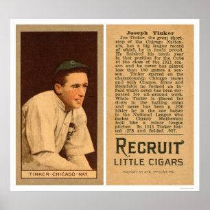 Pôster Basebol 1912 de Cubs do funileiro de Joe