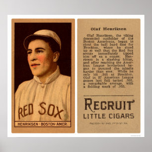 Pôster Basebol 1912 de Olaf Henriksen Red Sox