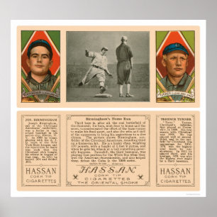 Pôster Basebol 1912 dos Cleveland Indians