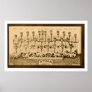 Pôster Basebol 1913 de Brooklyn Dodgers