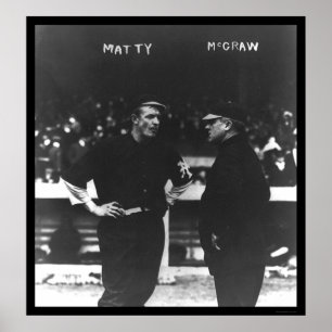 Pôster Basebol 1913 de Mathewson McGraw Giants