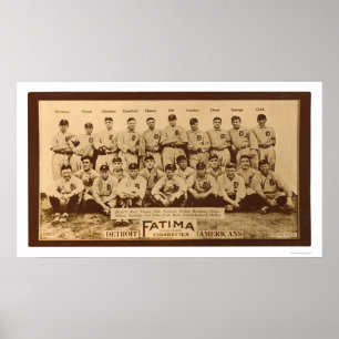 Pôster Basebol 1913 dos Detroit Tigers