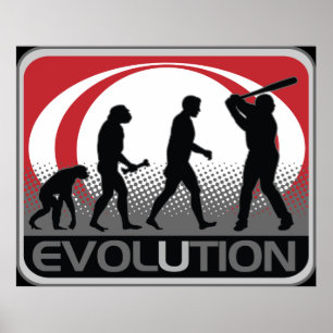 Pôster Basebol da evolução