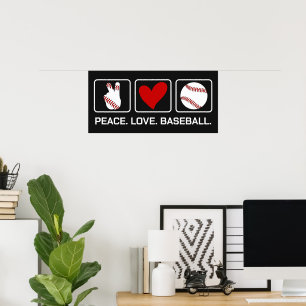 Poster Basebol de texto e cor personalizado