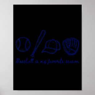 Poster Basebol É Minha Estação Favorita Esportes Minimali