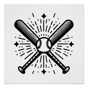 Pôster basebol vintage