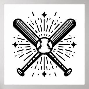 Poster basebol vintage
