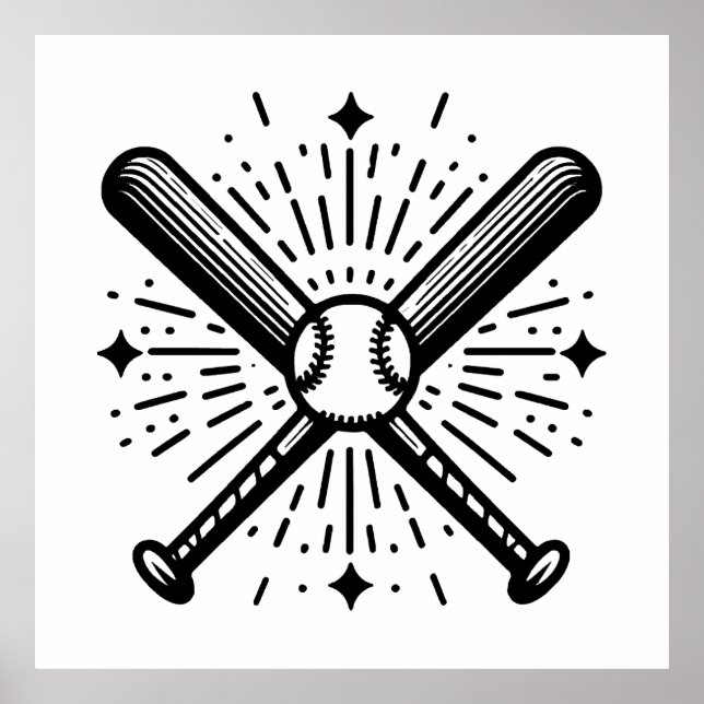 Poster basebol vintage (Frente)