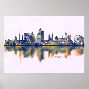 Poster Basel Skyline