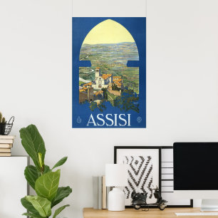 Pôster Basílica de Assisi Italia Francesco das viagens