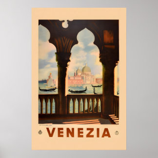 Poster Basílica de São Marcos Veneza Estilo Vintage anos