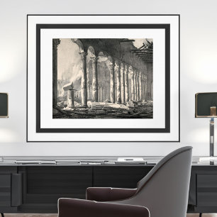 Poster Basilica Roma, do santo Paulo, após o incêndio de 
