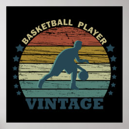Poster basketbal vintage