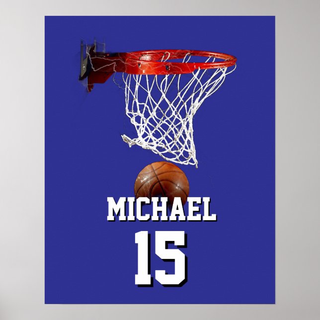 Poster Basketball Add Your Name & Number Pop Art (Frente)