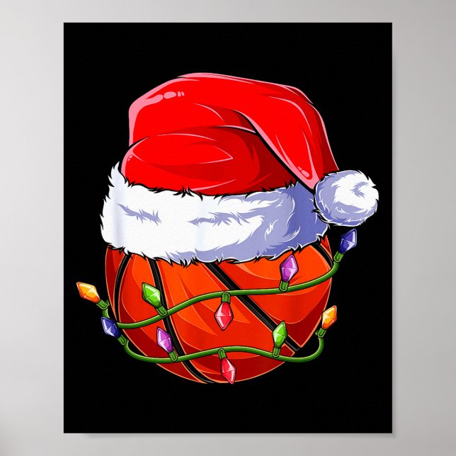Poster Basketball Christmas Boy Apparel, Funny Santa Srt  (Frente)