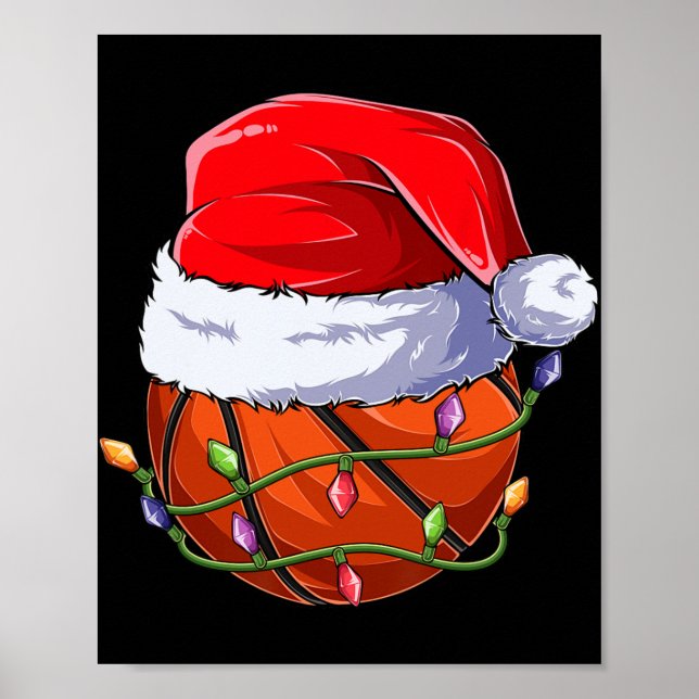 Poster Basketball Christmas Boy Apparel, Funny Santa Srt  (Frente)