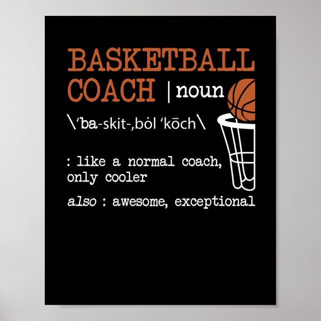 Poster Basketball Coach Definition Bball Coach Funny (Frente)