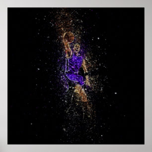 Poster Basketball dunk glitter