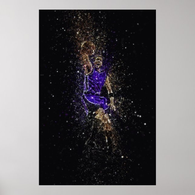 Poster Basketball dunk glitter (Frente)