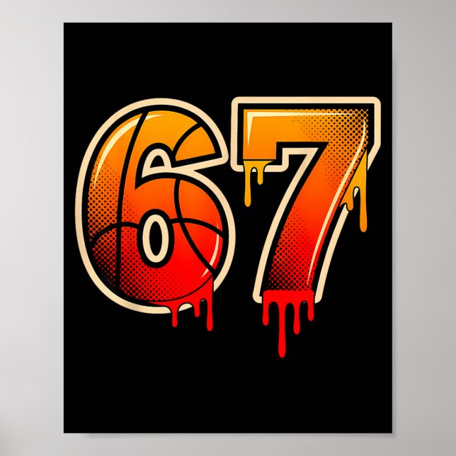 Poster Basketball Ice Cream Drip Funny 67 Six Seven Gen A (Frente)