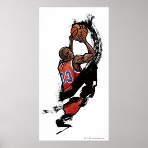 Pôster Basketball player holding ball