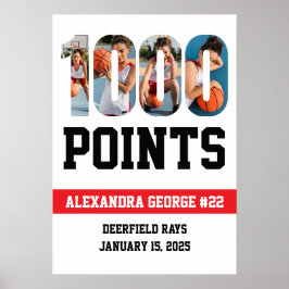 Poster Basquete 1000 Pontos Branco