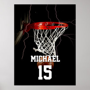 Poster Basquete adicione seu nome e número