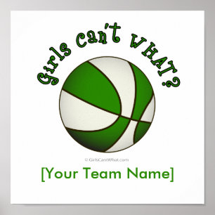 Poster Basquete - Branco/Verde
