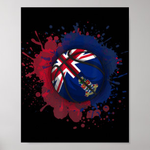 Poster Basquete Com Bandeira Das Ilhas Cayman