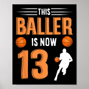 Poster Basquete de Aniversário de 13 - Este Chamador Tem 