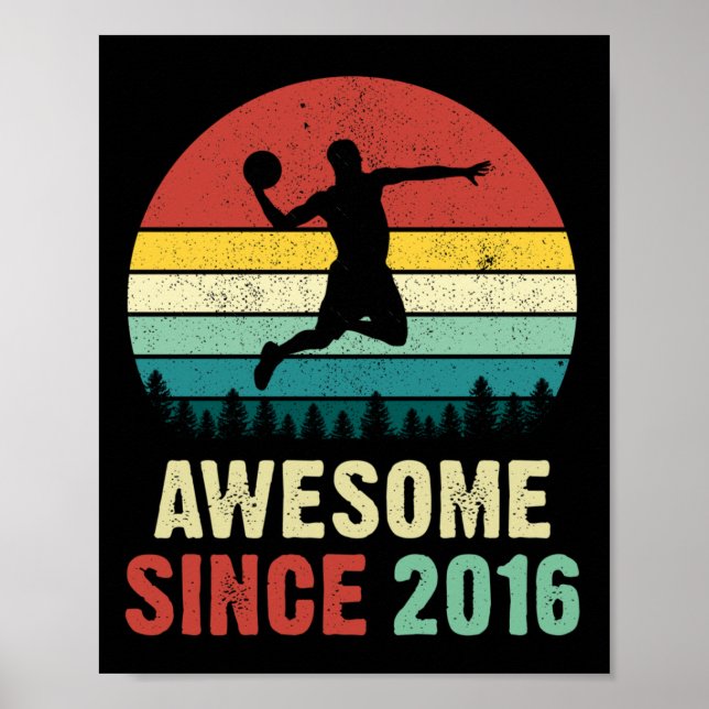 Poster Basquete de Aniversário de 5 desde 2016 é fantásti (Frente)