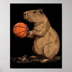 Poster Basquete de Basquete de Arte Animal, Lover Capybar