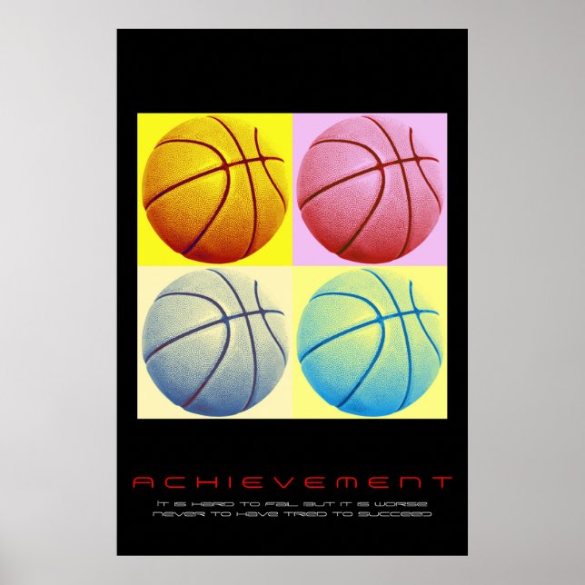 Poster Basquete de Conquista Motivacional de Arte pop (Frente)