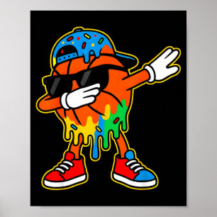 Poster Basquete de Dança Sorvete Gotejamento Meninos Basq