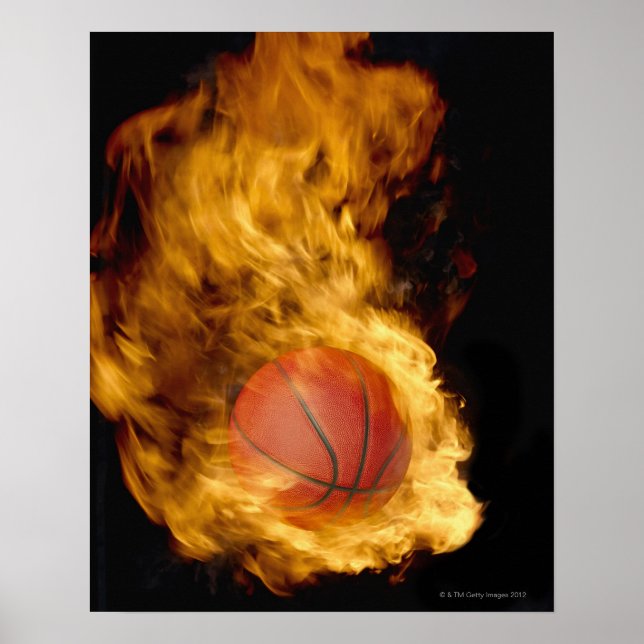Poster Basquete em chamas (composto digital) (Frente)