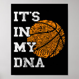 Poster Basquete Está no meu DNA Fingerprint Jogando Bask