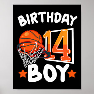 Poster Basquete Im 14 Anos 14 Aniversário Decor
